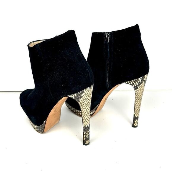 Alexandre Birman Black Suede Python Heels Ankle Booties size EUR 35 US 5 - Picture 6 of 15